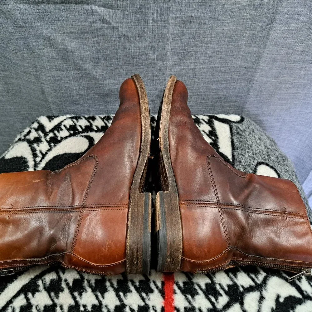 %Size 8 Frye Men's Jacob Back Zip Boots Men D15